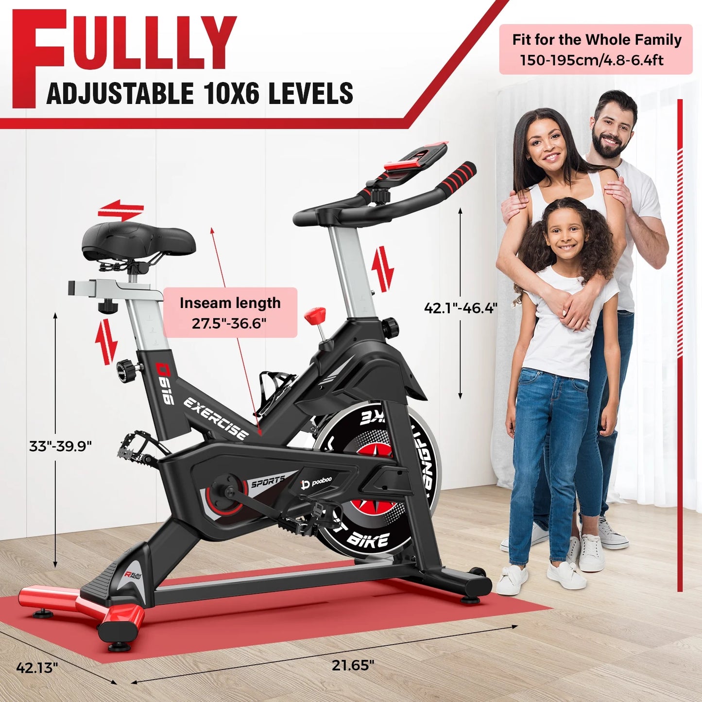 Bluetooth Magnetic Exercise Bike Indoor Cycling Bike Stationary Bikes 40Lbs Flywheel 350Lbs