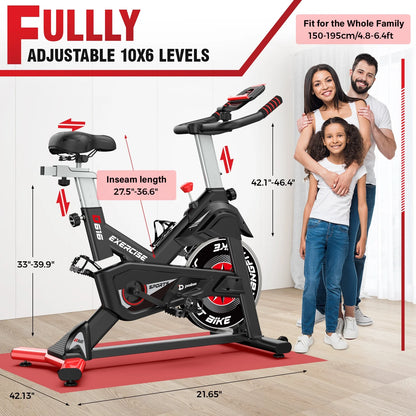 Bluetooth Magnetic Exercise Bike Indoor Cycling Bike Stationary Bikes 40Lbs Flywheel 350Lbs