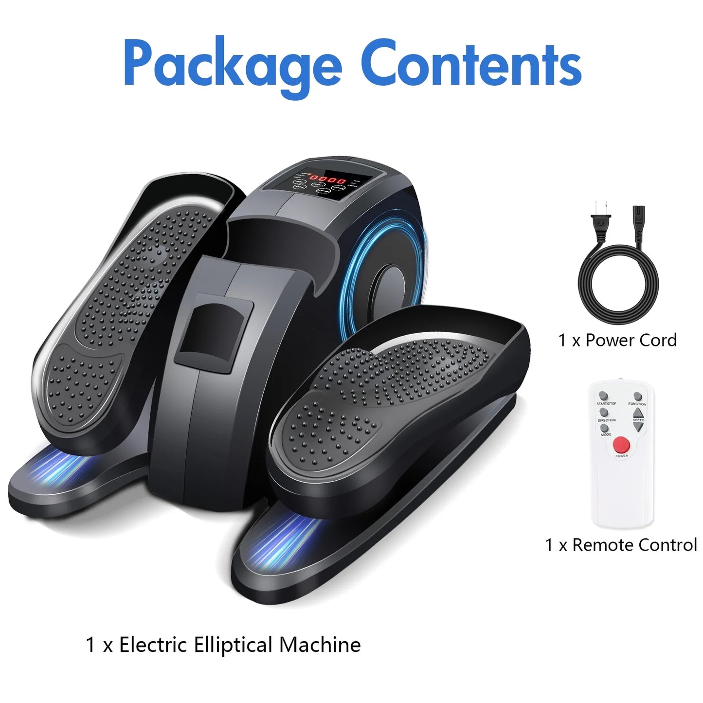under Desk Elliptical Exercise Machine, Electric Leg Exerciser While Sitting for Seniors,12 Adjustable Speeds with Remote Control