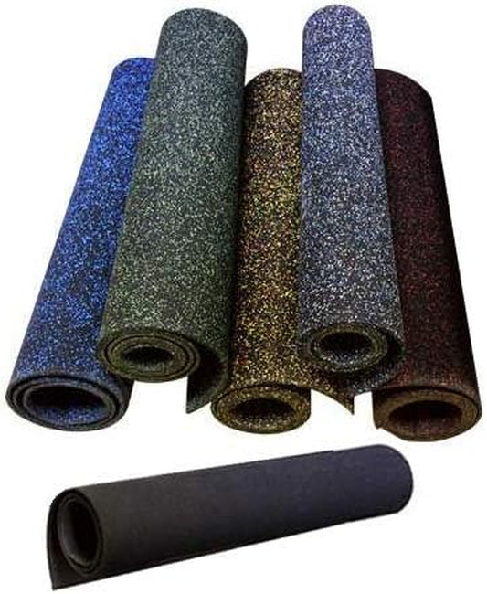 3/8In (9Mm) Thick 10% Grey 4' X 12' Heavy Duty Rubber Rolls, Protective Exercise Mats, Home Gym Rubber Flooring