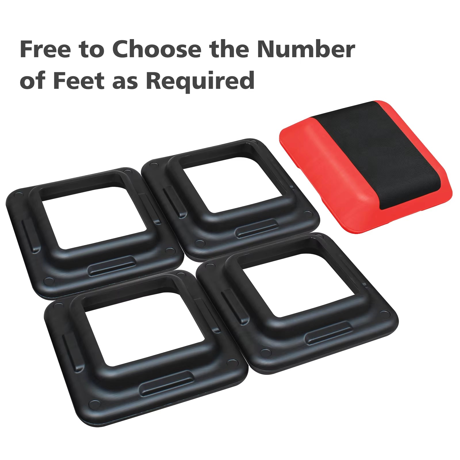 Adjustable 16"X16" Aerobic Step Platform with 4 Height Risers for Home Gym Exercise Fitness Workout
