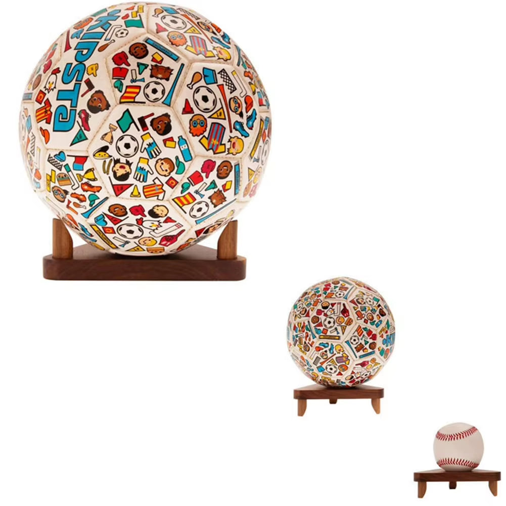 Wood Ball Holder Ball Display Stand Sports Ball Storage Rack for Basketball Football Soccer Volleyball