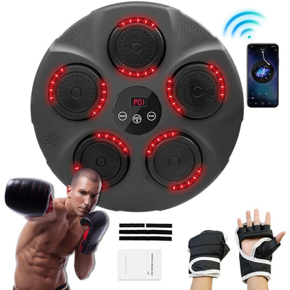 Music Boxing Machine, Smart Bluetooth Boxing Trainer with Boxing Gloves, Boxing Wall Mount Machine for Adults Kids,Boxing Target Workout Equipment for Home, Office, Gym (Upgrade)