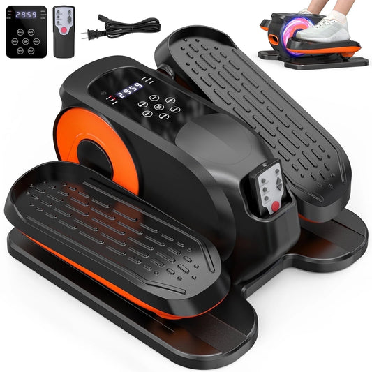 Quiet under Desk Elliptical Machine, 12 Gear Adjustable Speeds Ellipse Leg Exerciser for Home & Office