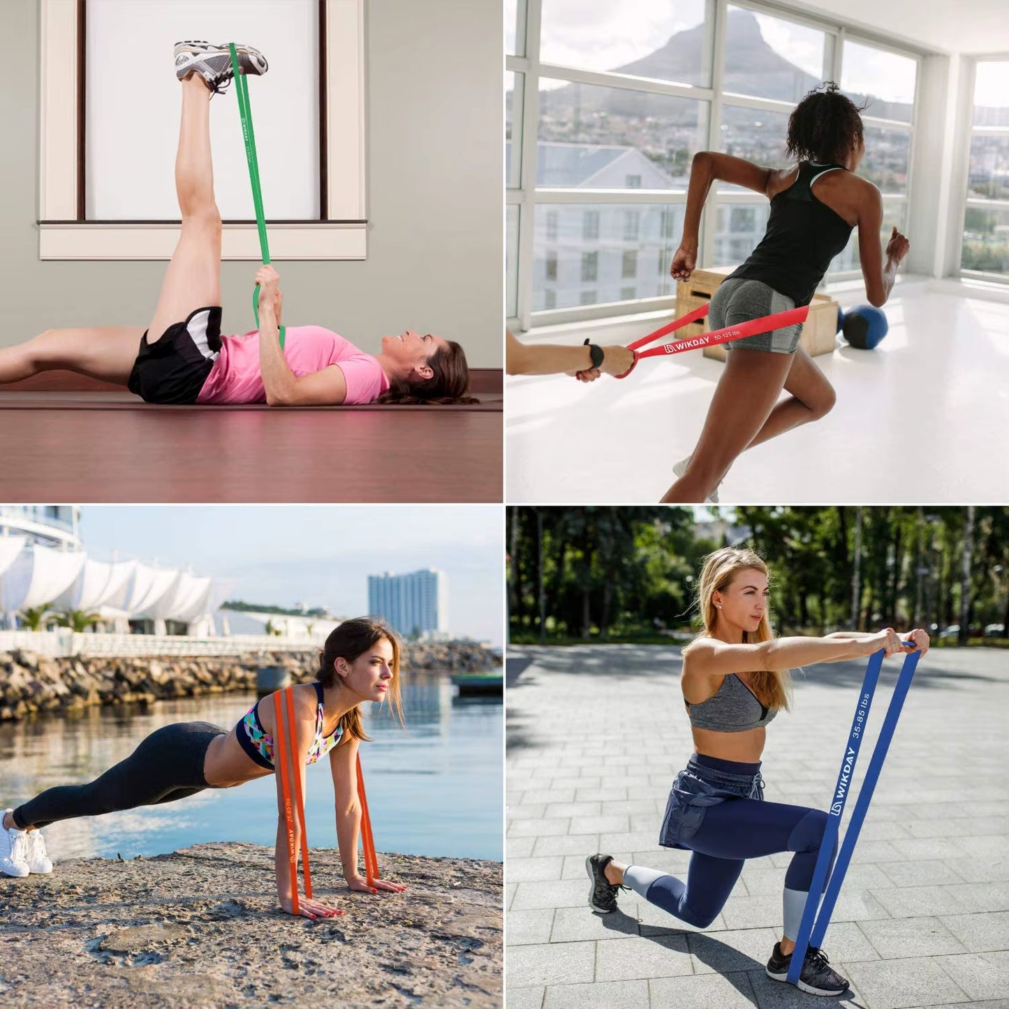 Natural Rubber Resistance Bands Fitness Rally Body Building Yoga Pull up Belt 41" 208Cm