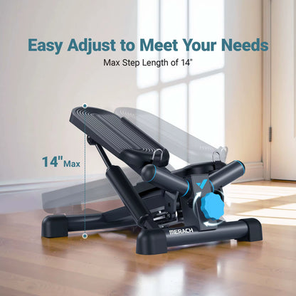 Mini Stepper for Exercise Twist Stair Stepper 330LBS Capacity Stepper Exercise Equipment with Resistance Band for Fitness