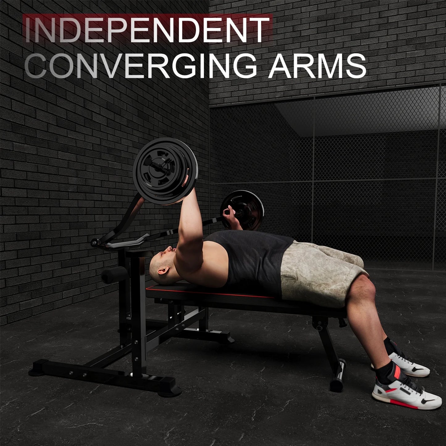 Chest Press Machine Bench Press Set Arm and AB Workouts Dumbbell Rack Gym Bar Steel 660Lbs