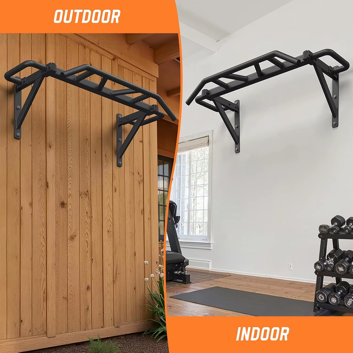 Heavy Duty Pull up Bar with 14 Grip Positions, Strength Training Pull-Up Bars for Home Gym, Wall Mounted, Joist Mounted Chin Up