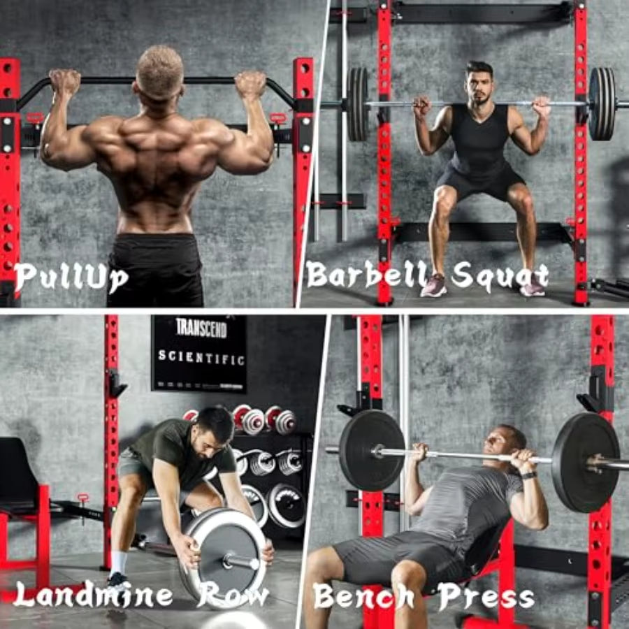 2 X 2 Foldable Squat Rack with 1100LBS Capacity for Home Gym Garage and Training Studios Wallmounted Power Rack Featuring Adjus