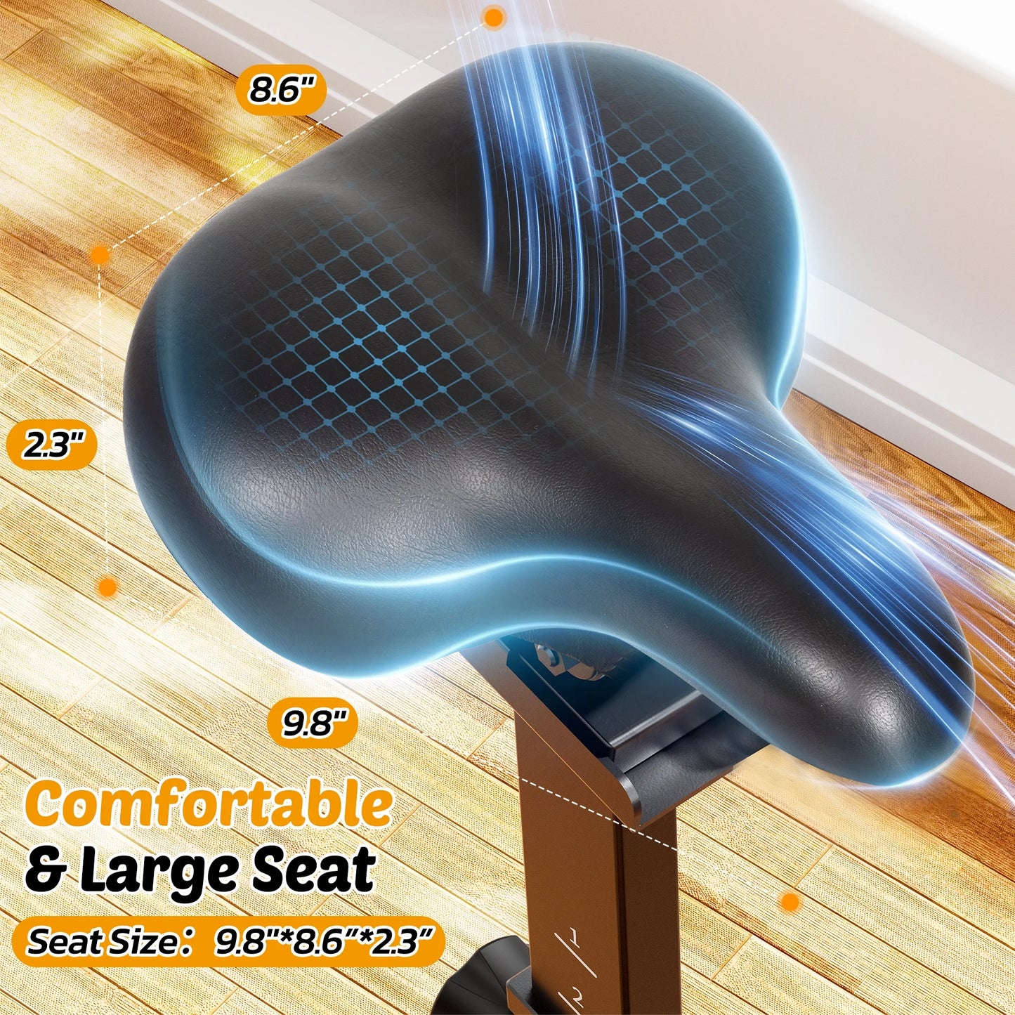 Exercise Bike Indoor Cycling Bike with 300Lbs Big Seat Cushion for Home Cardio Leg Workout