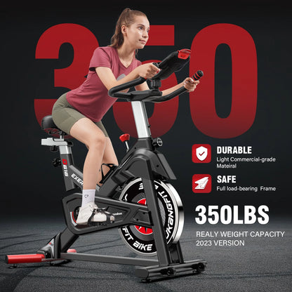 Bluetooth Magnetic Exercise Bike Indoor Cycling Bike Stationary Bikes 40Lbs Flywheel 350Lbs