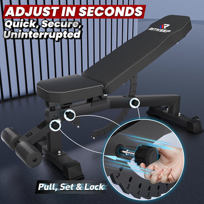 RAB-2000 Adjustable Weight Bench with Leg Attachment