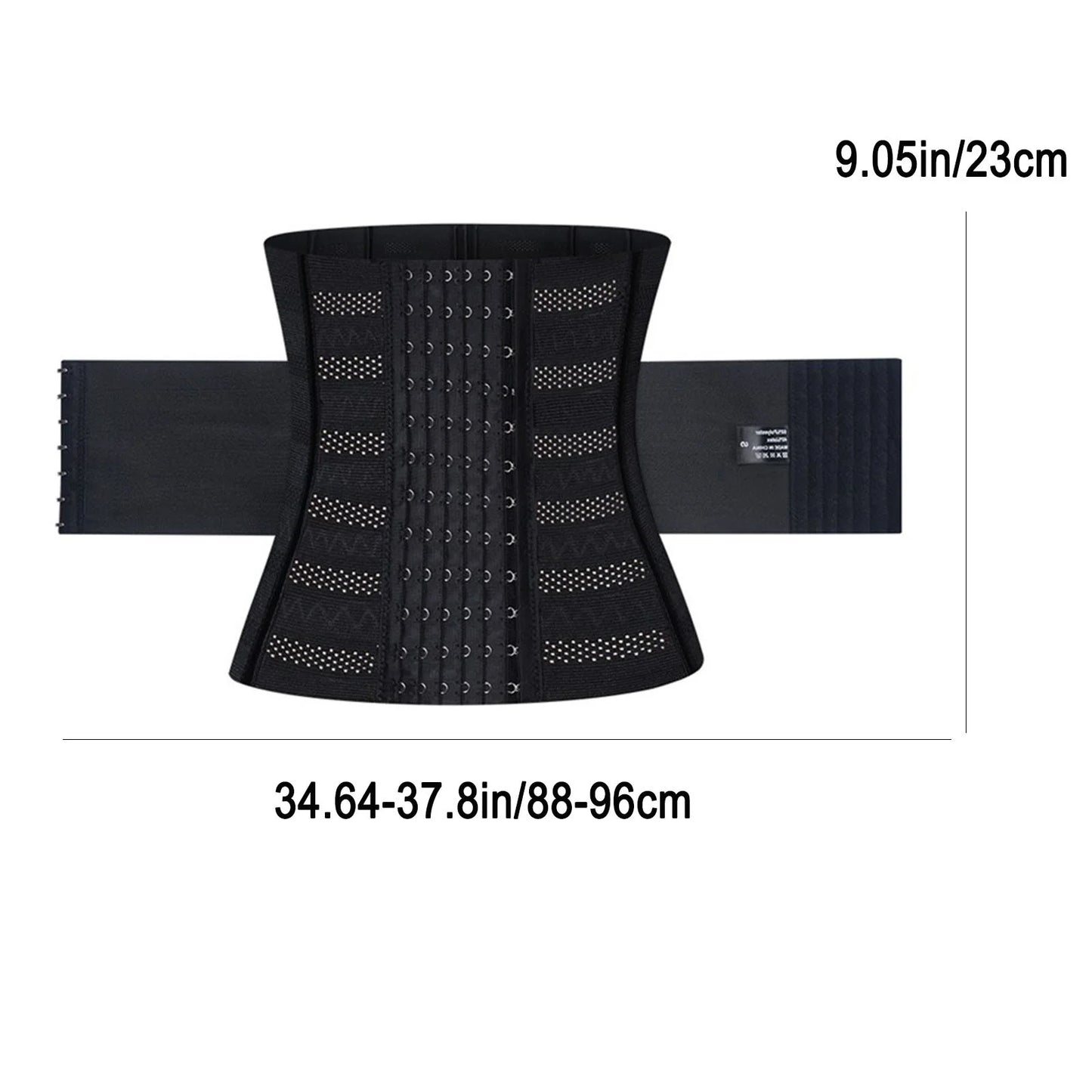 Women'S Waist Trainer, Breathable Elastic Corset Waist, Corset for Everyday Shapewear, Tummy Control Body Shaper with Adjustable Hooks (72-80Kg, Black)