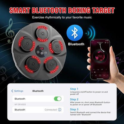 Music Boxing Machine, Smart Bluetooth Boxing Trainer with Boxing Gloves, Boxing Wall Mount Machine for Adults Kids,Boxing Target Workout Equipment for Home, Office, Gym (Upgrade)