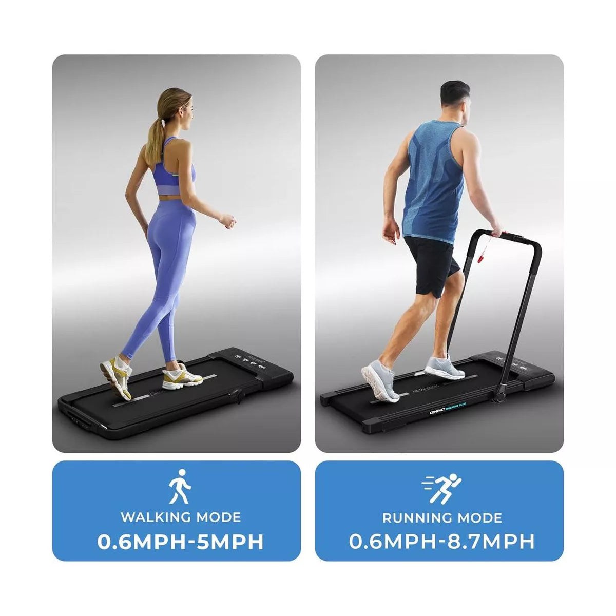 Serenelife Foldable Motorized Treadmill SLFOLD20 - Portable Home Gym Fitness Equipment