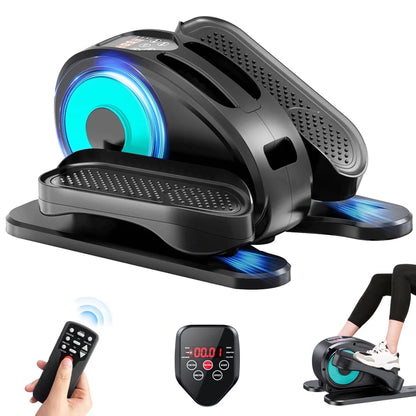 under Desk Elliptical Machine Electric, Ellipse Leg Exerciser for Seniors Fully Assembled, Portable and Quiet Pedal Exerciser with Remote Control and LCD Display Monitor