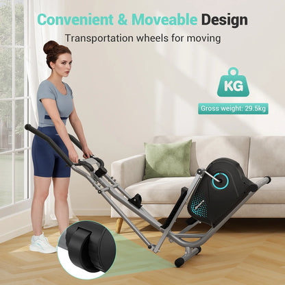 Elliptical Machine,16-Level Hyper-Quiet Drive Whit LCD Monitor  Elliptical 265LBS Capacity for Home Use