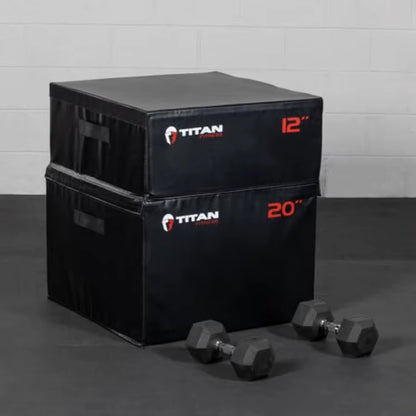 20 Stackable Soft Foam Plyometric Box with High Density EPE Foam Core for Home and Garage Gym Training: Ideal for Stepup Exerci