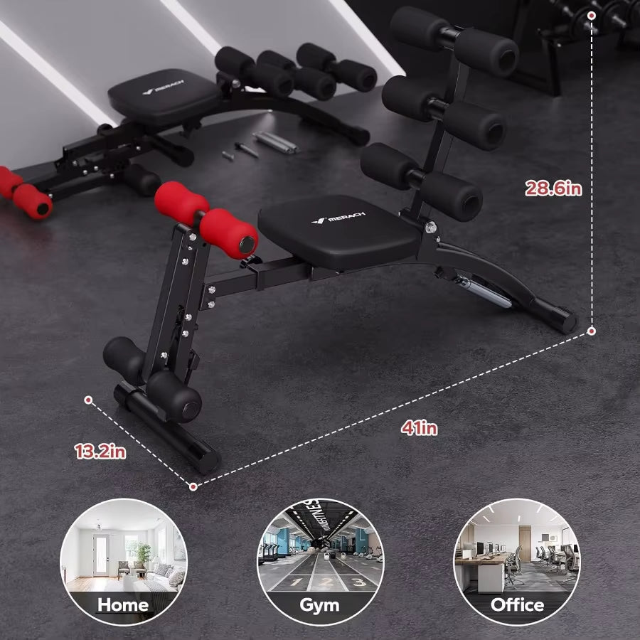 MERACH Ab Machine Multi-Functional Adjustable Ab Trainer for Home Gym Use Sit up Machine Designed for Effective Abdominal Worko