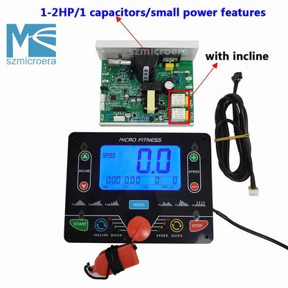 Universal Treadmill Circuit Board, Console Display, Treadmill Control Board Controller, General Use, 1HP-2HP/4.0HP Motor