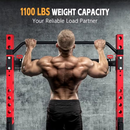 2 X 2 Foldable Squat Rack with 1100LBS Capacity for Home Gym Garage and Training Studios Wallmounted Power Rack Featuring Adjus