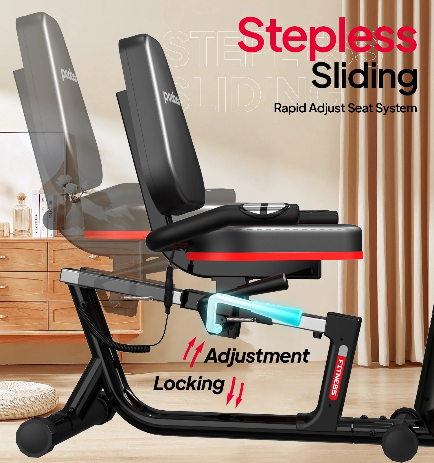Recumbent Exercise Bikes Sit down Stationary Bicycle Magnetic Resistance Indoor Cycling Bike 350Lb Silver