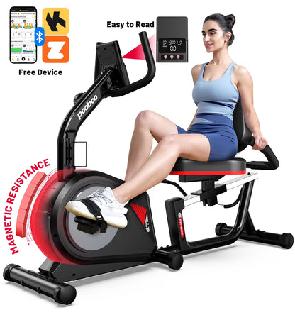 Recumbent Exercise Bikes Sit down Stationary Bicycle Magnetic Resistance Indoor Cycling Bike 350Lb Silver