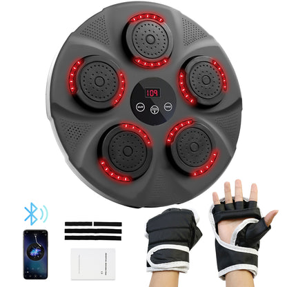 Music Boxing Machine, Smart Bluetooth Boxing Trainer with Boxing Gloves, Boxing Wall Mount Machine for Adults Kids,Boxing Target Workout Equipment for Home, Office, Gym (Upgrade)