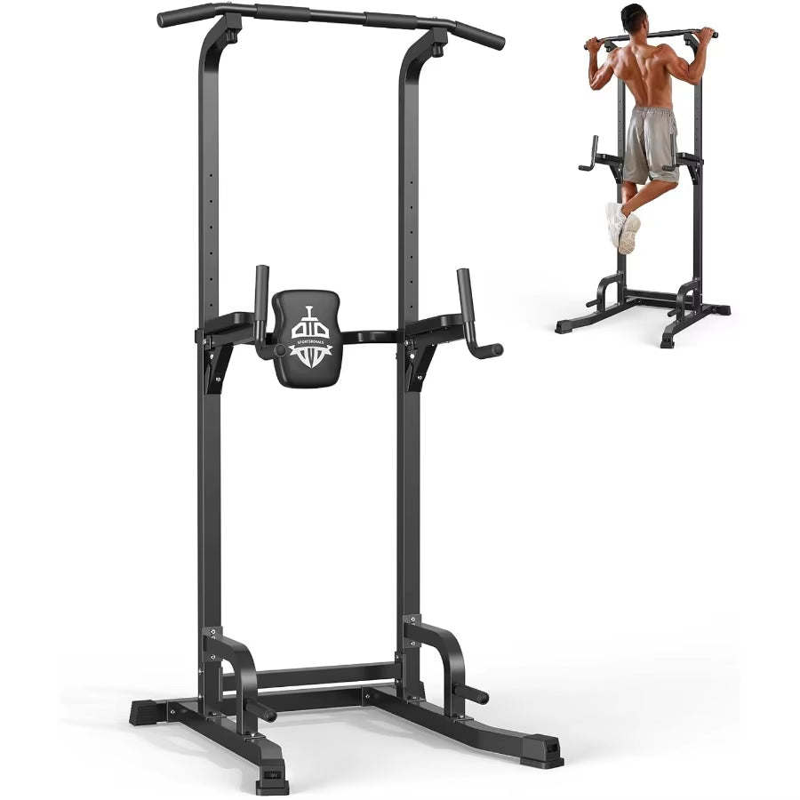 Power Tower Pull up Bar Station 450LBS Stable Pull up Dip Station for Home Gym Strength Training Equipment