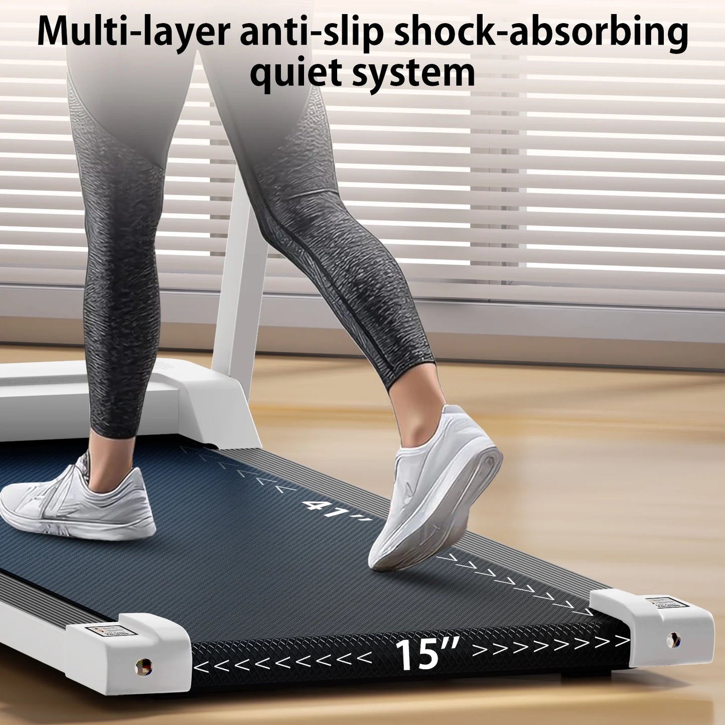 Foldable Treadmill 300 Lb Capacity, 3.0 HP Compact Treadmill for Home with LED Display for Daily Exercise, White