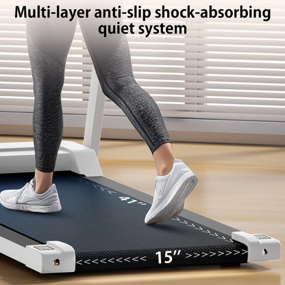Foldable Treadmill 300 Lb Capacity, 3.0 HP Compact Treadmill for Home with LED Display for Daily Exercise, White