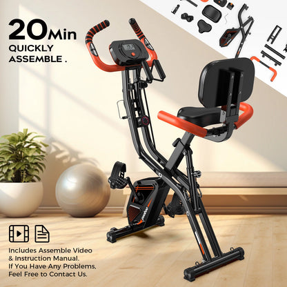 Folding Magnetic Exercise Bike Indoor Cycling Bikes Upright Stationary Bicycle 280Lbs