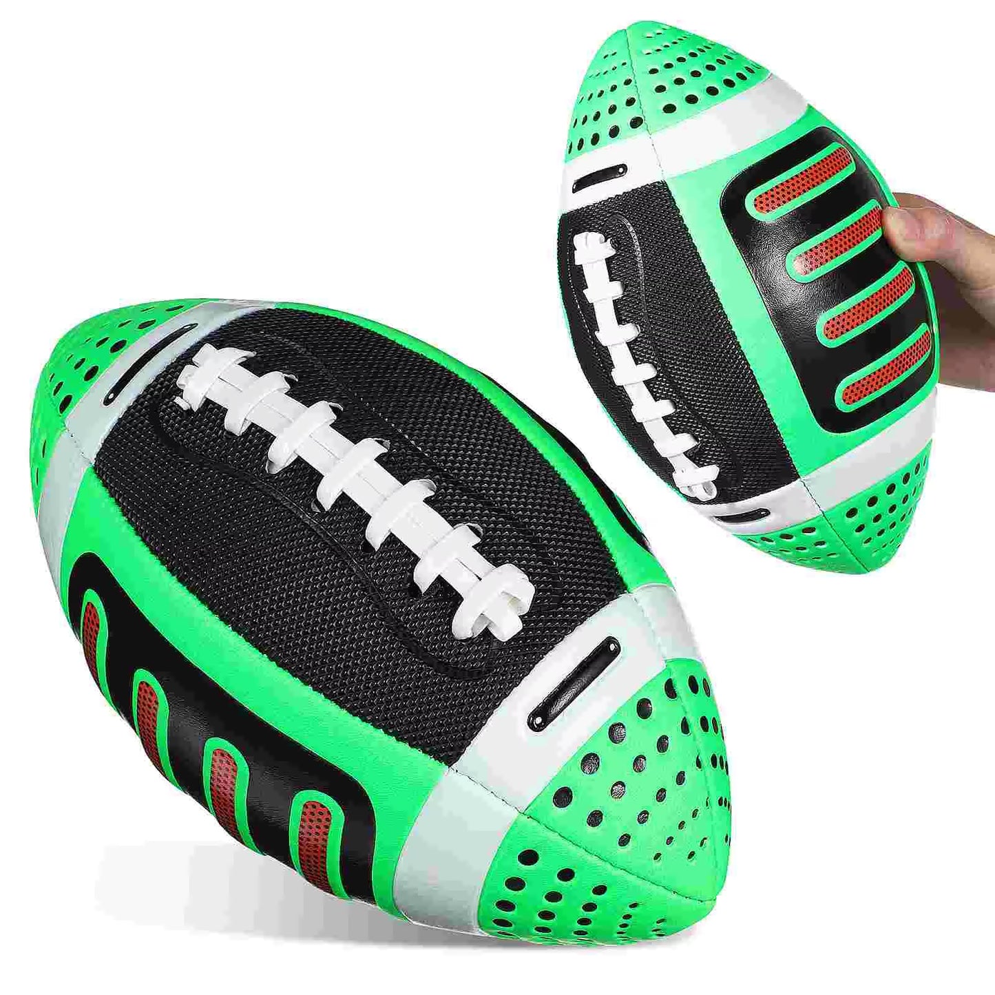 1 Green Youth Size Football Training Ball Small American Football Beach Rugby Ball Soccer Gear Durable Material Stylish Design