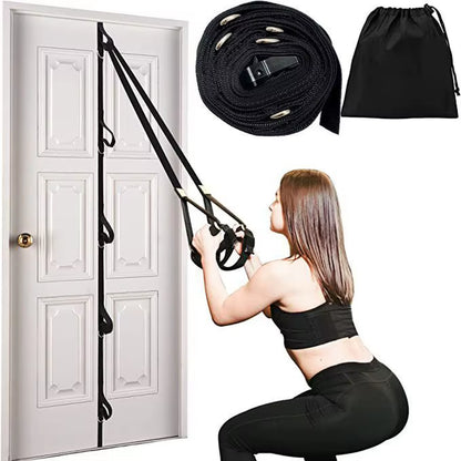 Multifunctional Home Fitness Equipment Elastic Rope Door Pull Strap Hole-Free Installation Portable Exercise Equipment
