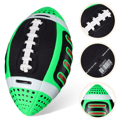 1 Green Youth Size Football Training Ball Small American Football Beach Rugby Ball Soccer Gear Durable Material Stylish Design