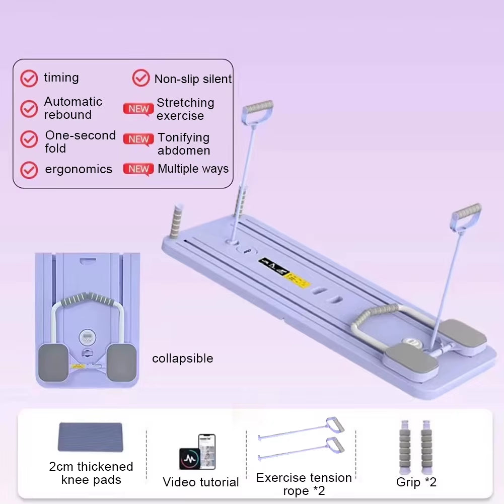 Multifunctional Fitness Board Exercise Machine Non Slip Abdominal Board with Timer Workout Board Foldable Home Gym Equipment