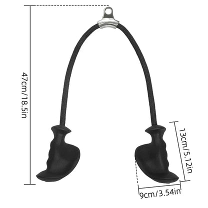 Fitness Grip Double Head Rope Pull down Handle Triceps Biceps Back Muscle Strength Training Gym Grips Work Weights Equipment