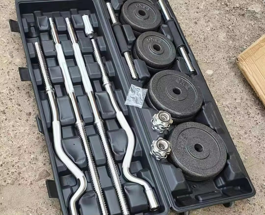 Factory Cast Iron Sales Gym Free Strength Weight Training Connector Option Dumbells Adjustable 50Kg Barbell Dumbbells