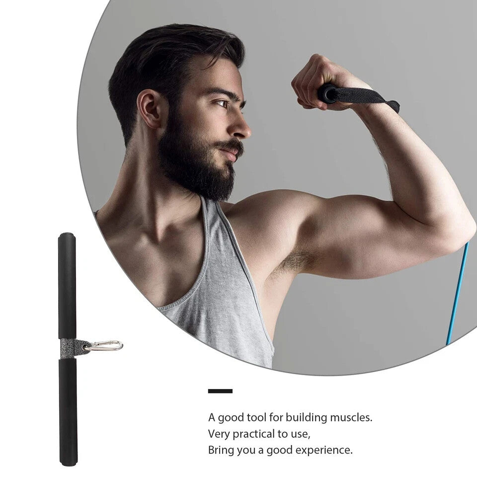 DIY Straight Bar, Bicep Pull Bar with Soft Hand Grips Weight Machine Accessor...