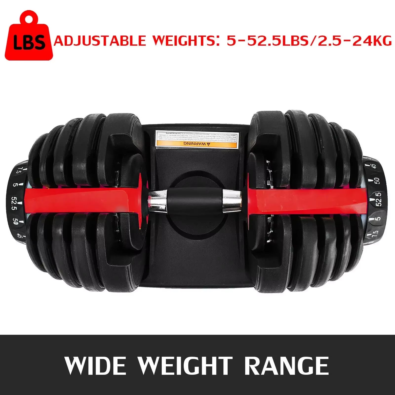 VEVOR 24Kg Dumbbells Adjustable 2.5-24KG Fitness Workouts Dumbbells Set Sports Fitness Equipment for Exercise Health