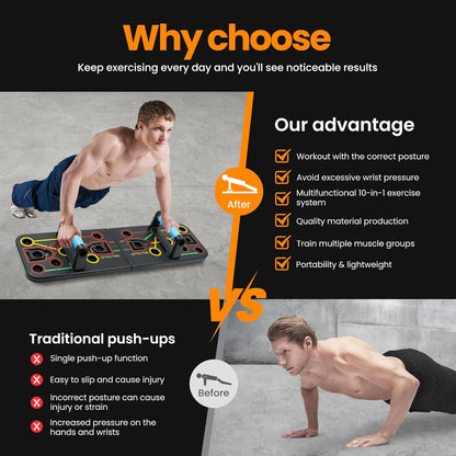 Push-Up Board, Home Gym, Portable Fitness Equipment, Pilates Bar, and 20 Fitness
