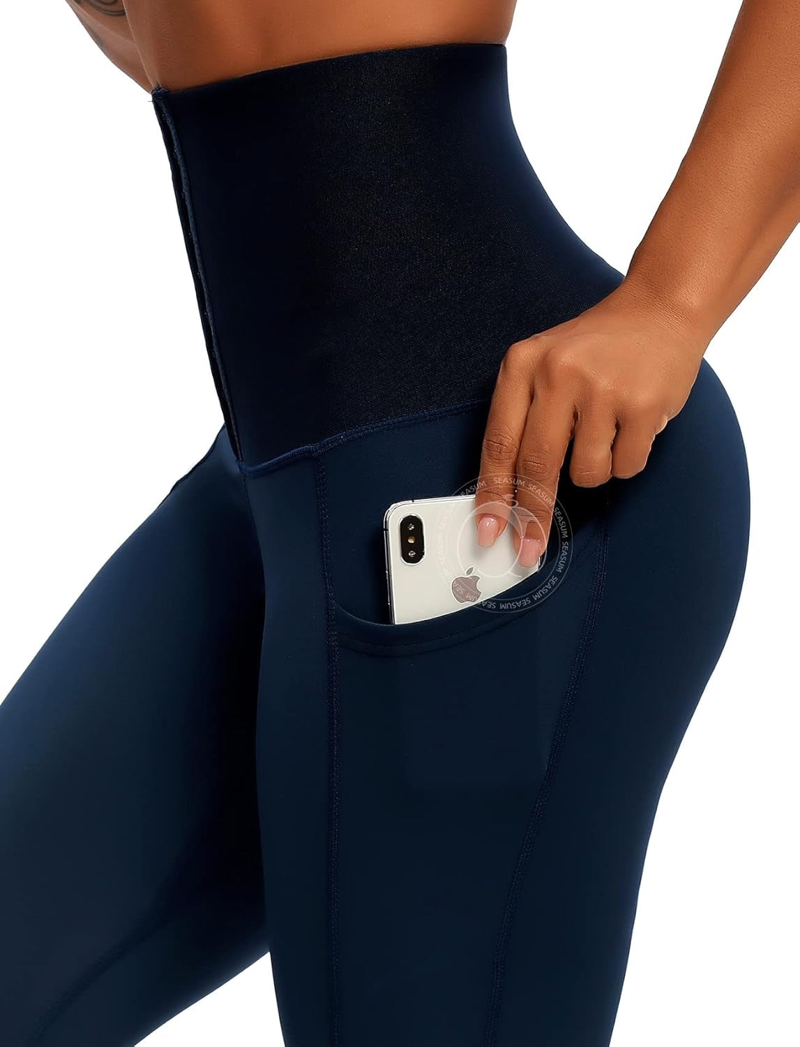 High Waisted Yoga Legging with Adjustable Waist Corset Belt Tummy Control Slimming Waist Trainer Pant S