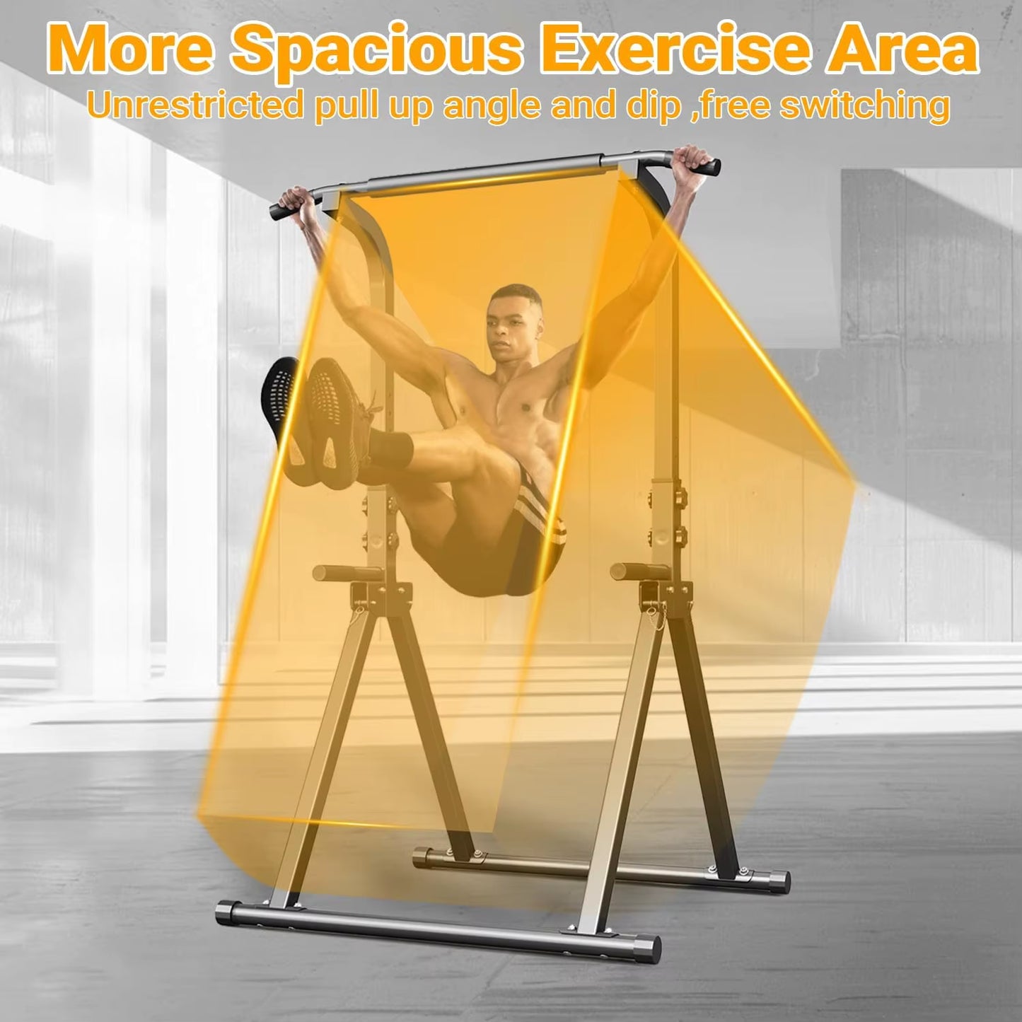 Foldable Pull up Bar Free Standing Multi-Function Power Tower Dip Bar Home Gym Strength Training Equipment 300 LBS Weight Capaci