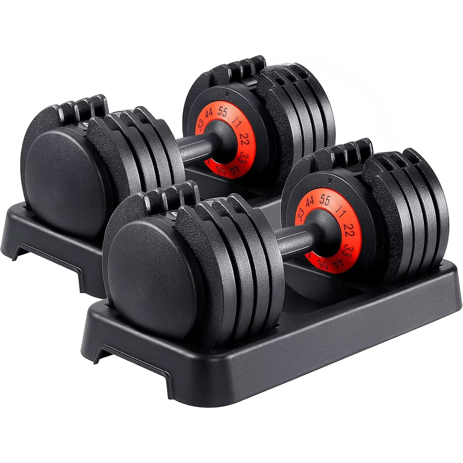 25/55 Lbs Dumbbell Set, Anti-Slip Fast Adjust Turning Handle, Adjustable for Men and Women, Pair for Home Gym Exercise