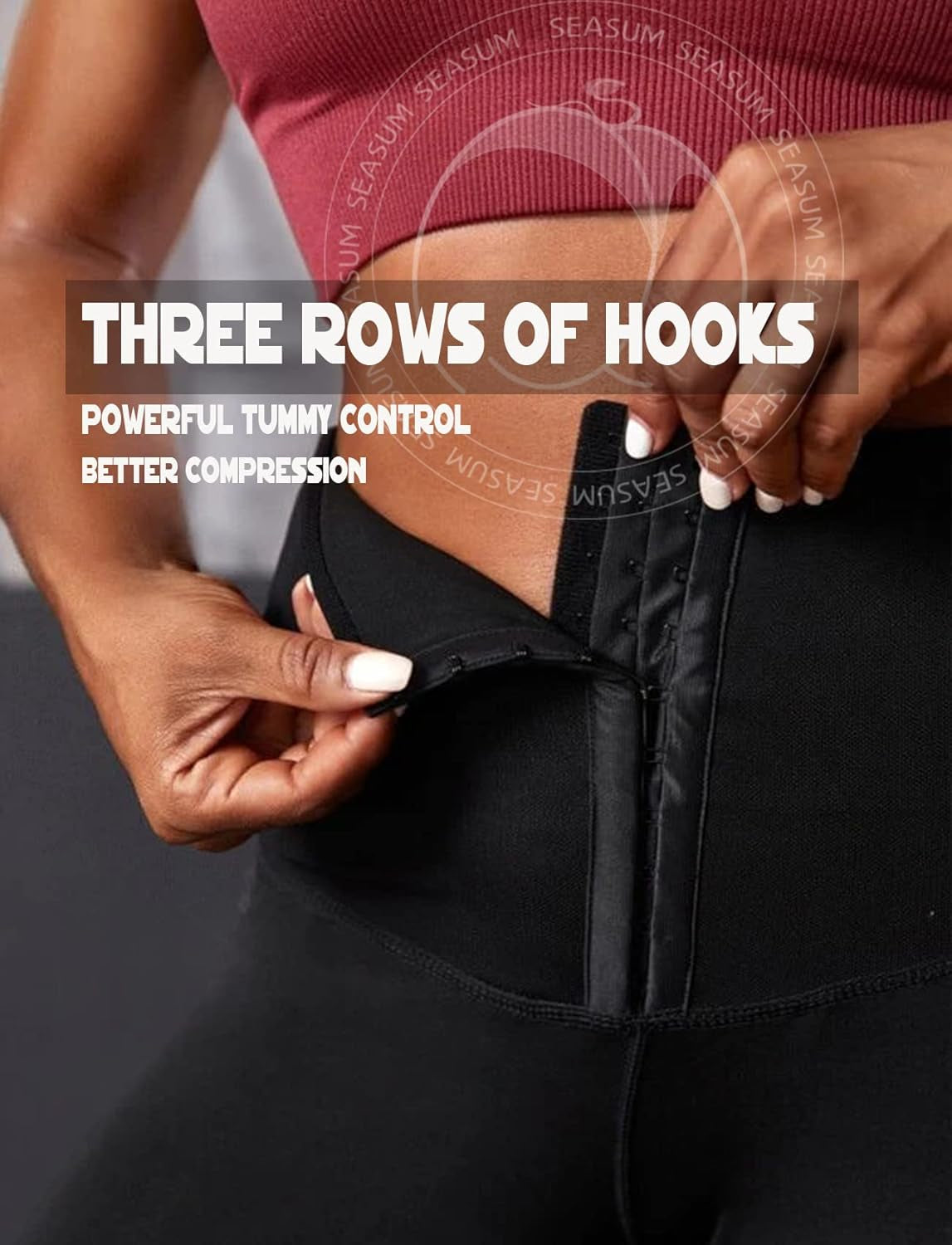 High Waisted Yoga Legging with Adjustable Waist Corset Belt Tummy Control Slimming Waist Trainer Pant S