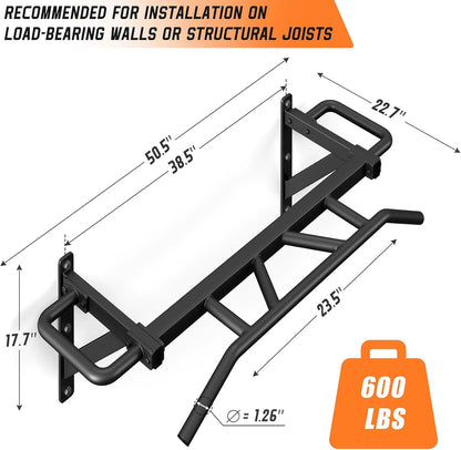 Heavy Duty Pull up Bar with 14 Grip Positions, Strength Training Pull-Up Bars for Home Gym, Wall Mounted, Joist Mounted Chin Up