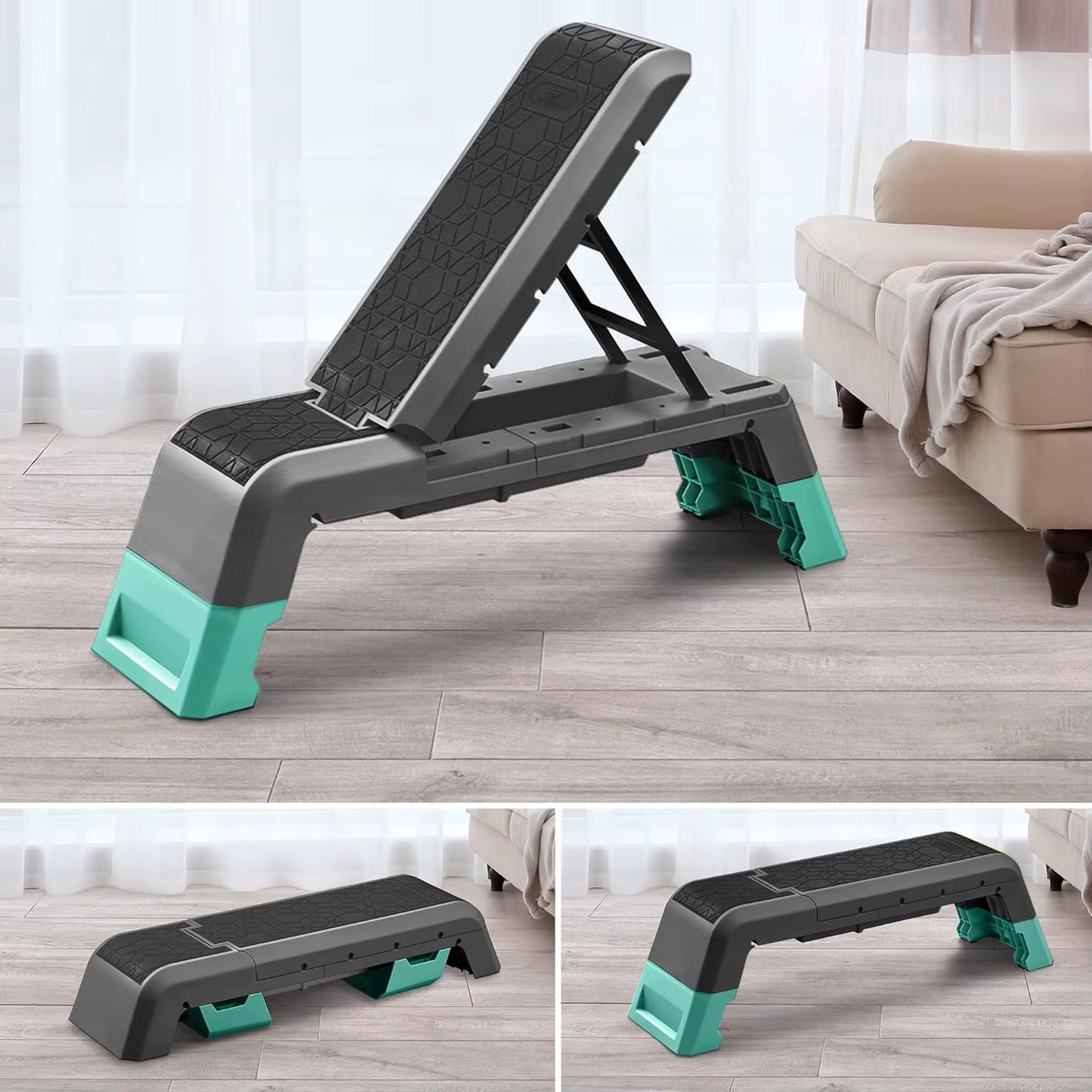 Multifunctional Aerobic Deck with Cord Workout Platform Adjustable Dumbbell Bench Weight Bench Professional Fitness Equipment Fo