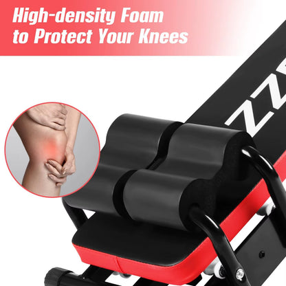 Adjustable Ab Exercise Bench, Abdominal Workout Machine Foldable Sit up Bench, Full Body Exercise Equipment with LCD Monitor