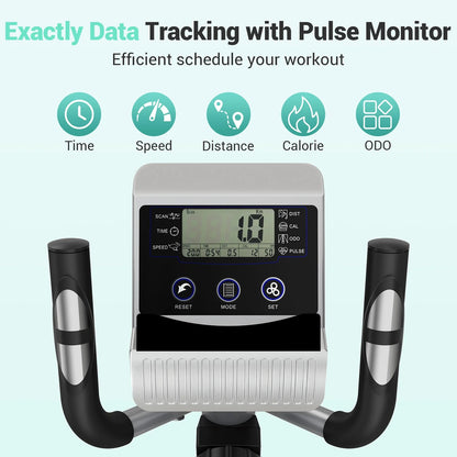 Elliptical Machine,16-Level Hyper-Quiet Drive Whit LCD Monitor  Elliptical 265LBS Capacity for Home Use