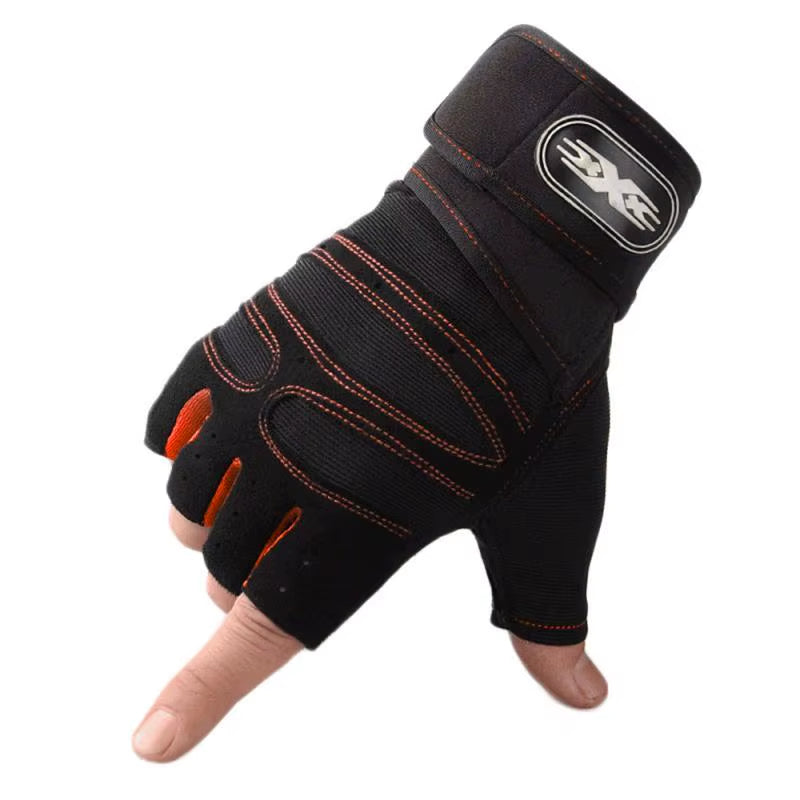 Gym Fitness Gloves Heavyweight Training Men Women Non-Slip Bodybuilding Glove Extended Wrist Support Bicycle Cycling Gloves